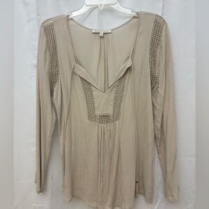 Daniel Rainn Taupe Long Sleeve Blouse